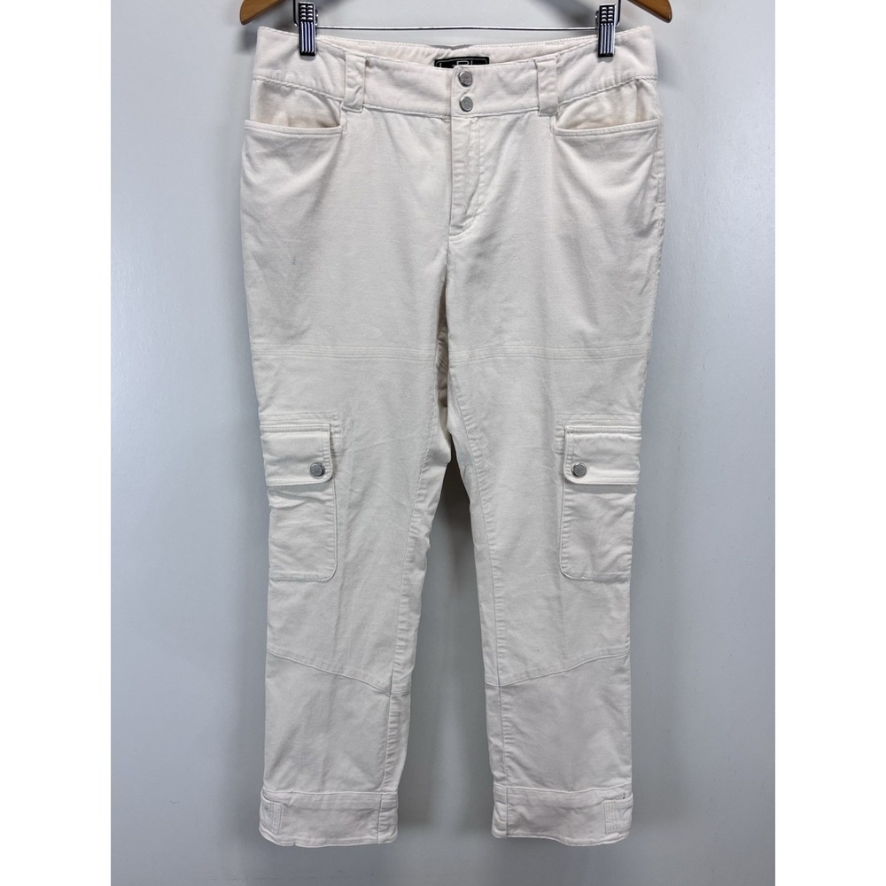 Lauren Ralph Lauren Corduroy Cargo Pants Sz 10 Women's Ivory Winter White